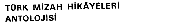Türk mizah hikâyeleri antolojisi kitap kapağı