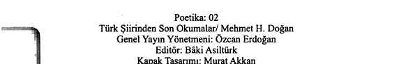 Türk șiirinden son okumalar kitap kapağı