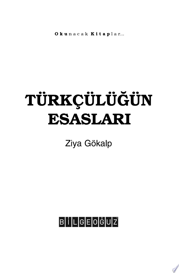 TÜRKÇÜLÜĞÜN ESASLARI kitap kapağı