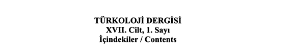 Türkoloji dergisi kitap kapağı