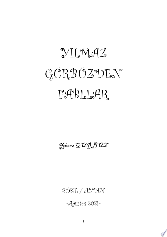 Yılmaz Gürbüz'den Fabllar (Türkçe Masal Kitabı) kitap kapağı